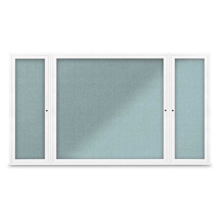 United Visual Products Indoor Enclosed Combo Board, 48"x36", Gold Frame/Grey & Cloud UVCB4836G-GREY-CLOUD